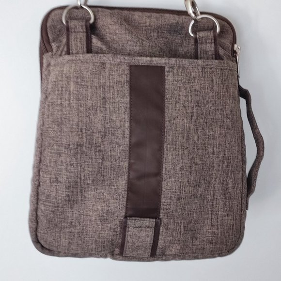 lug crossbody and hand bag traveller messenger purse brown textile fabric - Picture 2 of 12
